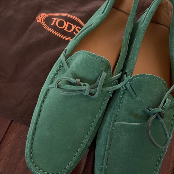 ‏GOMMINO DRIVING SHOES IN SUEDE - GREEN